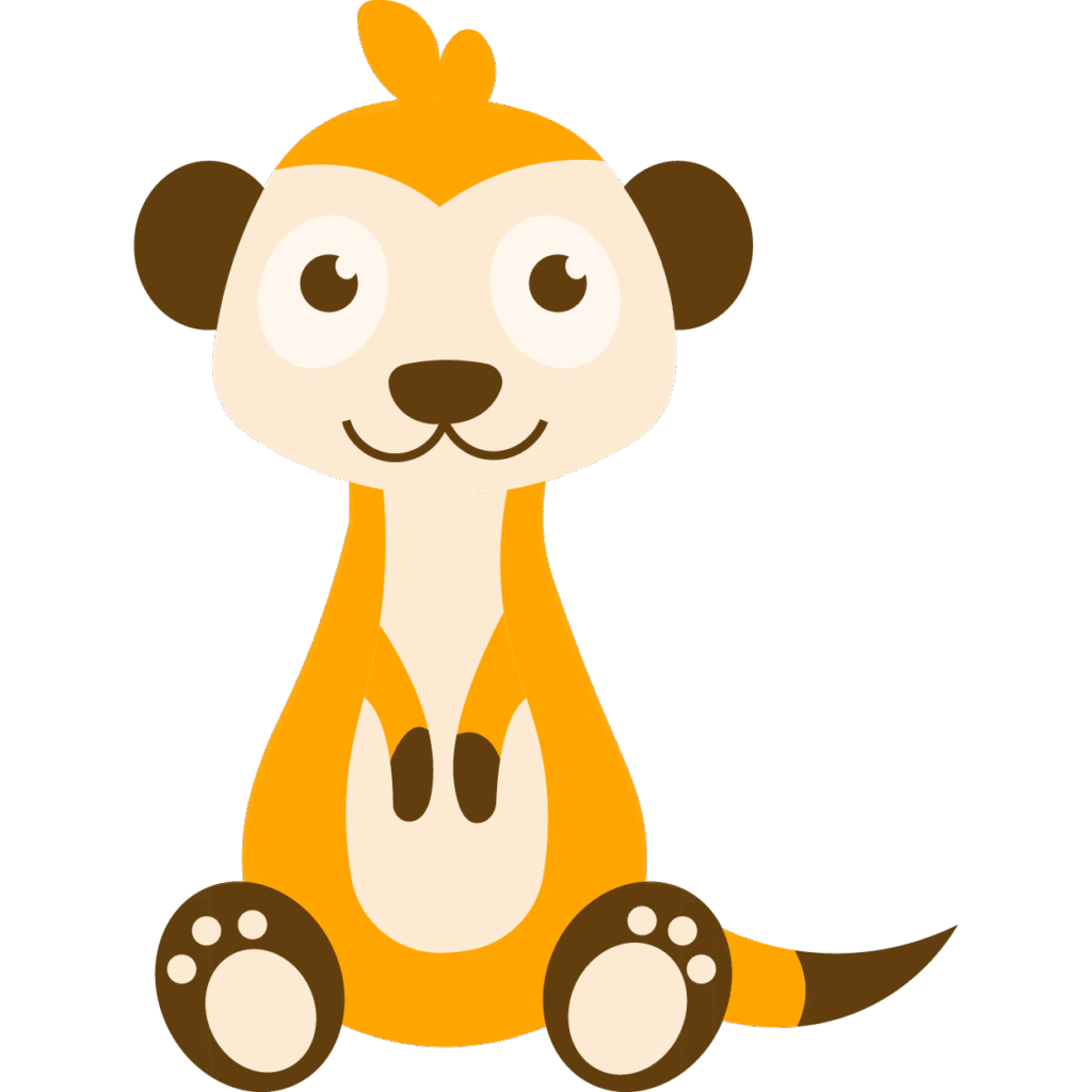 Suricata naranja para el nivel de niños entre 2 y 3 años en el jardín Pasamanos.